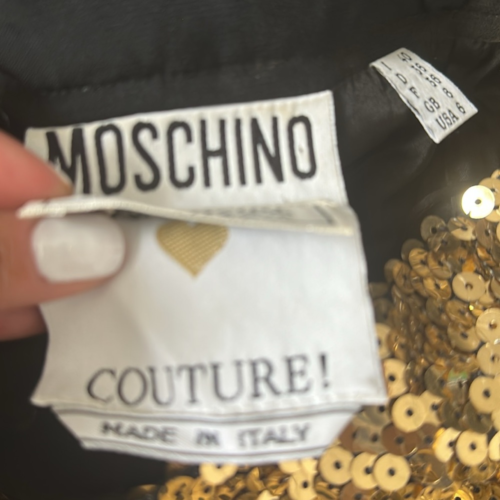 VINTAGE! MOSCHINO COUTURE Gold Sequin Skirt - Picture 7 of 7